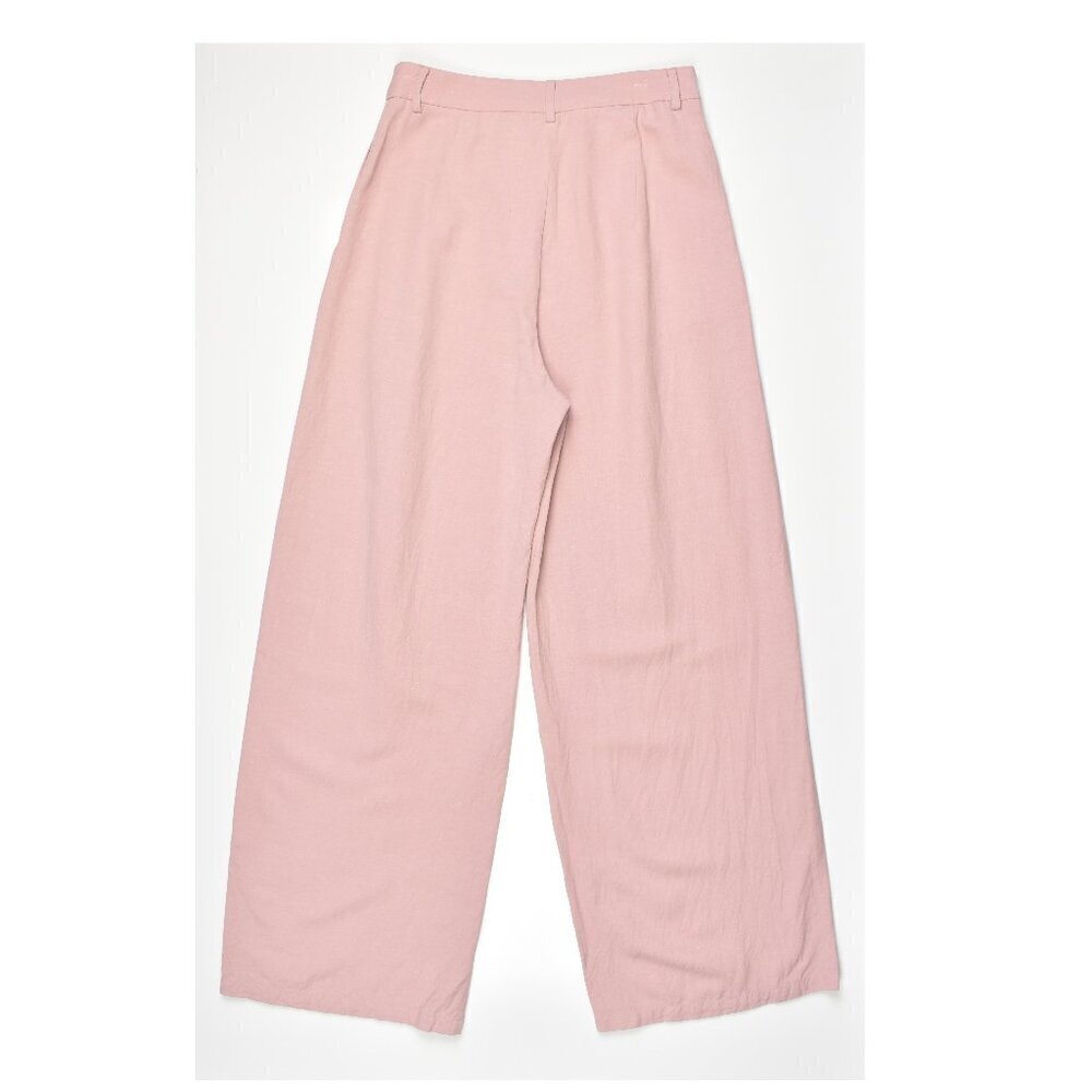 Molly Bracken Linen Pleated Wide Leg Trouser Pants Pink - XS - Picture 2 of 6